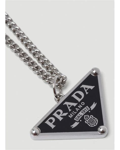 prada necklace triangle black.